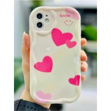 Elivora Store Iphone 11 ile Uyumlu Dalgalı Smile Kalp Tasarımlı Baskılı Esnek Silikon Kılıf