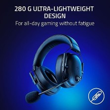 Elivora Store Razer Blackshark V2 Hyperspeed - Pc Kablosuz Ultra Hafif E-Spor Kulaklık (280 G, Hyperclear Süper Geniş Bant Mik, Triforce Titanium 50 mm Sürücü) Siyah