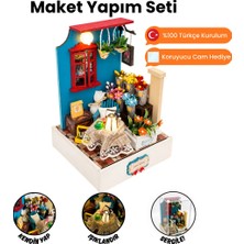 Kendin Yap Minyatür Çiçek Köşesi – LED Işıklı Ahşap Maket Hobi Seti | DIY Dekoratif Maket Ev Kiti