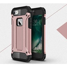 Elivora Store Apple iPhone 7 ile Uyumlu Kılıf Çift Katman Koruyucu Crash Military Tank Kılıf - Rose Gold