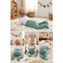 Meya Baby & Kids Erkek Bebek Tulumu Patikli Ayıcık Nakışlı