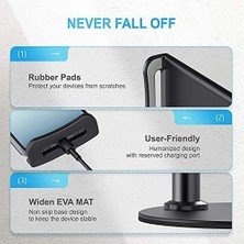 Elivora Store Ht-45 Metal Cep Telefonu ve Tablet Standı Döner Başlıklı 360 Derece Döner 4,7-10,5 Inch Uyumlu