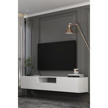 Dekortis Home Dekor 180DHDTDAÇ1B Sadem Duvara Monte Tv Sehpası,ünitesi Beyaz