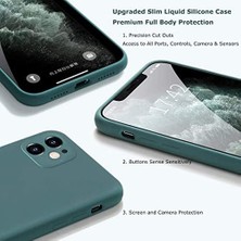 Elivora Store iPhone 11 ile Uyumlu Kılıf Içi Kadife Lansman Silikon Kılıf Şok Emici Full Kasa Koruma Sağlayan (Koyu Yeşil)