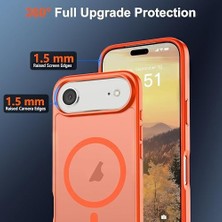 Elivora Store Magsafe Uyumlu Manyetik iPhone 17/17 Air / 17 Pro / 17 Pro Max Kılıf – Mat Şeffaf Ince Tasarım, Anti-Parmak Izi, Darbe Emici Telefon Kapağı – Turuncu, Evınto (Iphone 17 Air)
