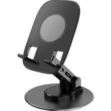 Elivora Store Profesyonel Telefon Tutucu A+ Kalite 360 Derece Ayalarlanabilir Ultra Ince Gerçek Tok Alüminyum Gövde Telefon Tutucu Masaüstü Telefon Stand F17S Siyah (Siyah)