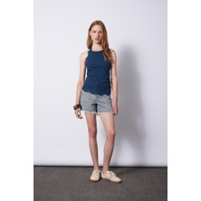 Nisan Triko Dantel Detaylı Halter Top