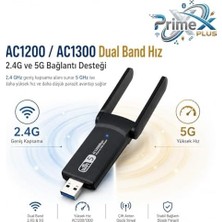 Elivora Store PX-AC1200 USB 3.0 Wifi Adaptör, Realtek RTL8812BU, AC1200/AC1300 Dual Band 2.4g-5g, 802.11AC Kablosuz Ağ Alıcı, Pc Laptop Masaüstü Için Wireless USB Dongle