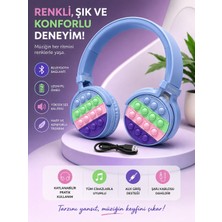 Blue Team Popit Desenli Kafa Üstü Bluetooth Kulaklık