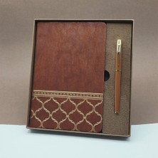 Epilons Öğretmenler Günü Hediyesi Kutulu Deri Defter Kalem Seti