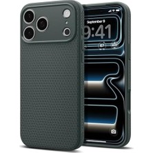 Elivora Store Apple iPhone 17 Pro ile Uyumlu Ince Kılıf Liquid Air Hava Kanalı Teknolojisi™ Askeri Sınıf Koruma Abyss Green Dokulu Yüzey Kapak - ACS09944