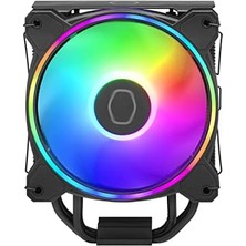 Elivora Store Cooler Master Hyper 212 Halo Cpu Lavabo - Siyah Alüminyum Kaplama, Kanatlı 4 Isı Sürekli Doğrudan Temas Borusu, MF120 Halo2 Argb Fan, Argb Algılama, LGA1700 ve Am5 Desteği - Siyah