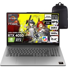 Lenovo Loq 15ARP10E Ryzen 7-7735HS 16-Gbddr5 2 Tbssd RTX4050 (6GB-GDDR6-65W) 15.6" Fhd Freedos + Hmf Sırt Çantası 83S00030TRHMF6