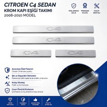 A&G Tuning Citroen C4 Sedan Krom Kapı Eşiği Tk 2008-2010 Paslanmaz Çelik