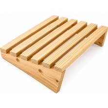Kumsal Concept Masif Çam Ahşap Ayak Dinlendirme Standı - Ergonomik Masa Altı Ayak Yükseltici 45X35 cm