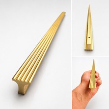 Badem10 Özen Çizgili Mat Sarı Çekmece Kulp 1 Adet 1184 mm Uzun Dolap Kapak Kulbu Modern Mobilya Aksesuarı