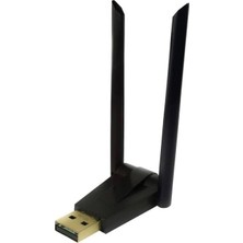 Elivora Store Trio W-136, 2.4ghz Wifi Adaptör 600 Mbps Çift Antenli (Realtek High Speed Chips) Driversız Tak Çalıştır (W-136)