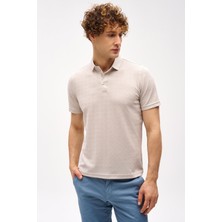 İGS Erkek Taş Slim Fit Dar Kalıp Polo Yaka Desenli Kısa Kollu Tişört