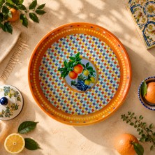 Sarkap Home 26 cm Lemon Design Turuncu Meyve Tabağı