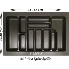 Empressco Antiyel Plastik Kaşıklık, Çekmece Içi, Antrasit, 74-68X49-40 cm