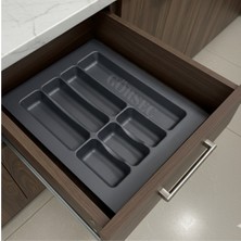 Empressco Gri 37X49 cm Çekmece Içi Kaşıklık ve Kepçelik Organizer, Kesilebilir Düzenleyici