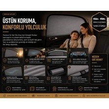 Çetin Kardeşler Nissan Micra  (2005-2010)  Yeni Nesil Perde Çorap  Güneşlik, 2'li Yan Cam Güneşlik Perde ( Lastikli )Gri
