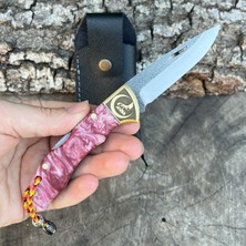 Köse Mehmet Katlanır Model - N690 Çelik - Kurt Işlemeli Epoksi Sap - 17 cm