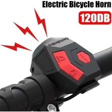 Plentiful 120 Db USB Şarjlı Elektrikli Bisiklet Kornası ve Anti Hırsızlık Alarm Zili Scooter Uyumlu
