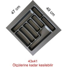 Empressco Gri Renk Çekmece Içi Düzenleyici Kaşıklık, Pratik ve Şık Saklama Çözümü