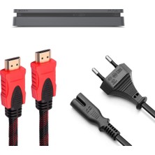 Pop Konsol PS4 Slim Güç Kablosu ve Örgülü Hdmi Kablo Set Playstation 4 Aksesuar