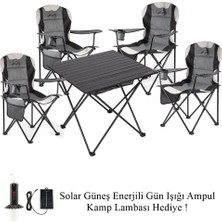 Evolite Katlanır Kamp Masası + 4 Adet Evolite Katlanır Kamp Sandalyesi Bahçe Balkon Piknik Takımı