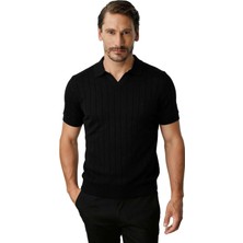 İGS Erkek Siyah Triko Polo Yaka Tişört – Şık ve Modern Fit