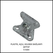 Adilon Plastik, Açılı, Kelebek Bağlantı 40 Mm, Şeffaf (4 Adet)
