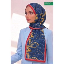 Benetton Fiore Desenli Şal B-S-1015 Indigo