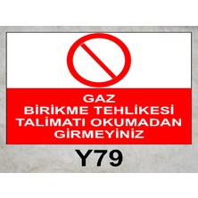 Baysan Yangın Gaz Birikme Tehlikesi Talimatı Okumadan Girmeyiniz Uyarıcı Levha