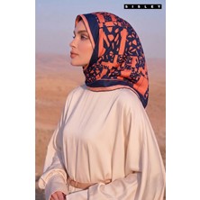 Sisley Elisa Desenli Eşarp S-E-2001 Lacivert-Somon
