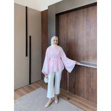 Trendparis Yarasa Kol Astarlı Bluz Pembe