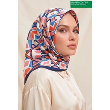 Benetton Sıena Desenli Eşarp B-E-1003 Lacivert
