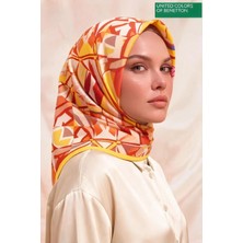 Benetton Sıena Desenli Eşarp B-E-1003 Sarı
