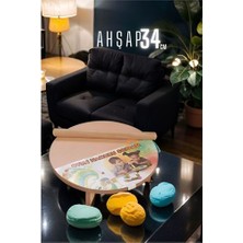 İlk El Grup Ieg™ Çocuk 34 cm Ahşap Hamur Açma Masası Mini Oklava ile Oyun Hamuru Tahtası 714536