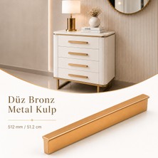 Badem10 Düz Bronz Metal Mobilya Kulp 1 Adet 512 mm 51.2 cm Uzun Çekmece Dolap Kapak Kulpu Metal Kulbu Kulb