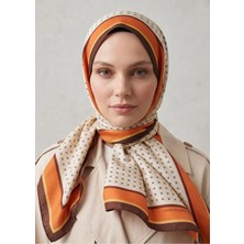 Benetton Sıena Desenli Eşarp B-E-1001 Turuncu