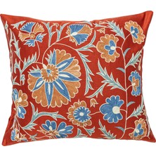 Soho Antiq Kisre Çiçekli Kırmızı Kırlent 50X50 cm
