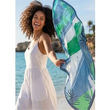 Benetton Sıena Desenli Eşarp B-E-1002 Indigo