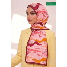 Benetton Fiore Desenli Şal B-S-1010 Bordo