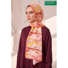 Benetton Fiore Desenli Şal B-S-1010 Somon