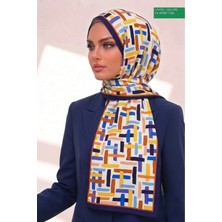 Benetton Fiore Desenli Şal B-S-1011 Lacivert