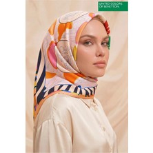 Benetton Sıena Desenli Eşarp B-E-1009 Somon