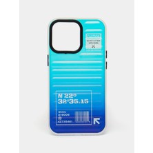Desingshop iPhone 14 Uyumlu Hologram Baskılı Silikon Kılıf, Mavi, Koruyucu Telefon Kapağı