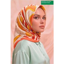 Benetton Sıena Desenli Eşarp B-E-1009 Turuncu